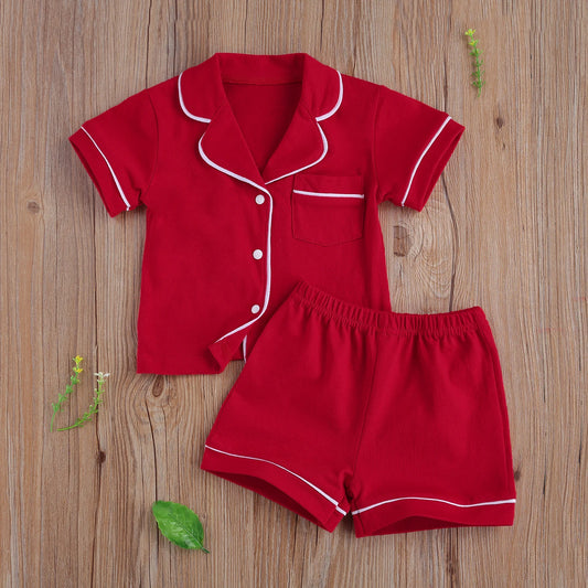 Ensemble Pyjama Doux : Chemise à Manches Courtes et Short Assorti