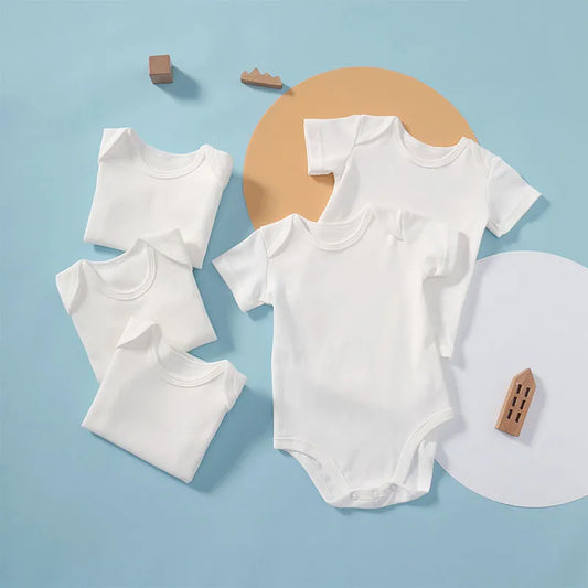 Ensemble Essentiel : Lot de Bodies Blancs Bébés à manches courtes