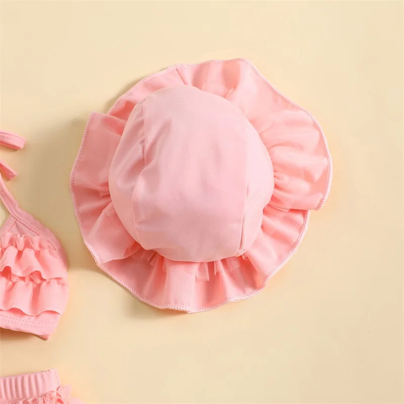 Style Estival : Maillot de Bain Bébé Fille avec Chapeau Assorti