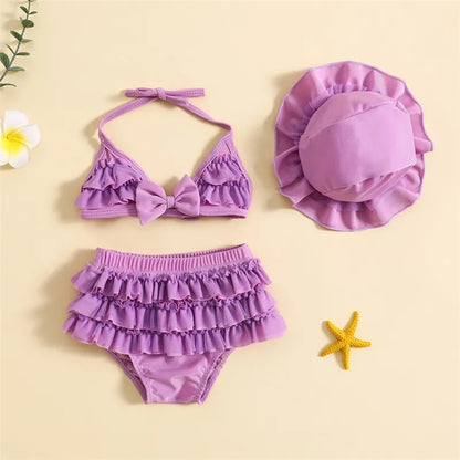 Style Estival : Maillot de Bain Bébé Fille avec Chapeau Assorti