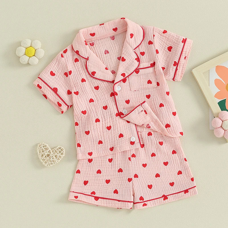 Ensembles Pyjamas Filles 0-4ans: Nuits Câlines Sous les Cœurs