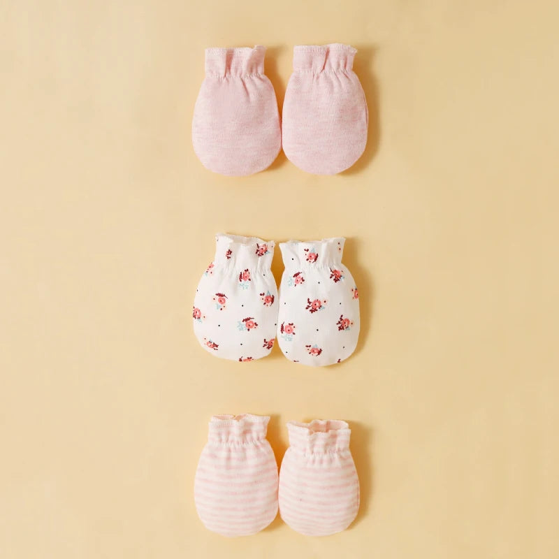 Ensemble Bébé : Lot de 6 Pièces en Coton - Bonnet et Gants pour Nouveau-Né