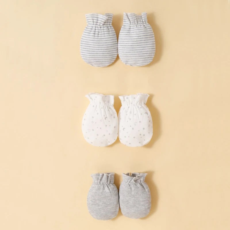 Ensemble Bébé : Lot de 6 Pièces en Coton - Bonnet et Gants pour Nouveau-Né