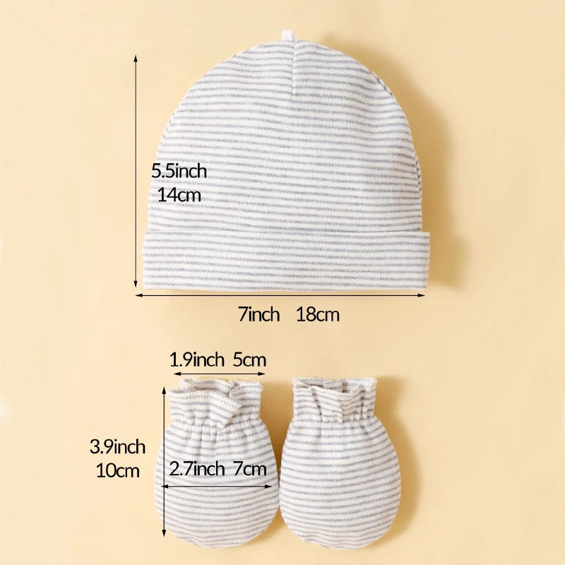 Ensemble Bébé : Lot de 6 Pièces en Coton - Bonnet et Gants pour Nouveau-Né