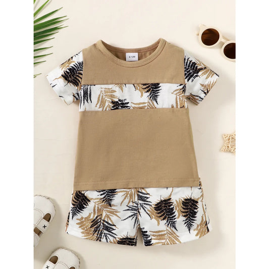 Style d'Été pour Bébé Garçon : Ensemble Short et T-shirt pour les Aventures Estivale