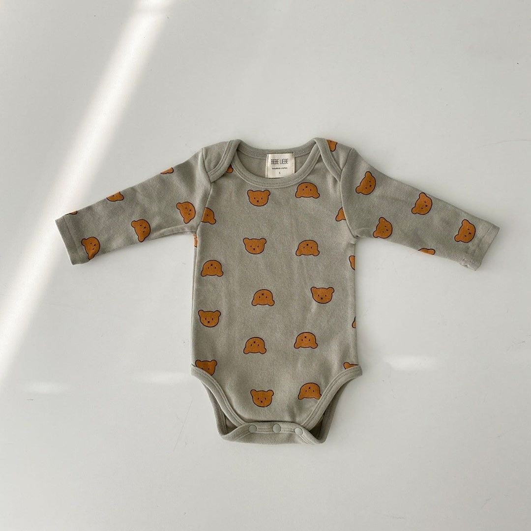 Douce Nuit : Ensemble Pyjama en Coton avec Bodies Manches Longues et Pantalon  aux Motifs Ourson