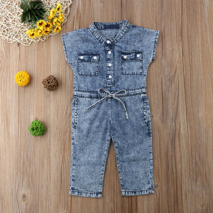 Style Décontracté : Combinaison en Jean pour Bébés Filles